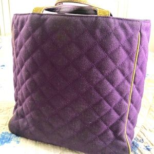 MZ Wallace Purple Quilted Tote Handles (Flaws)